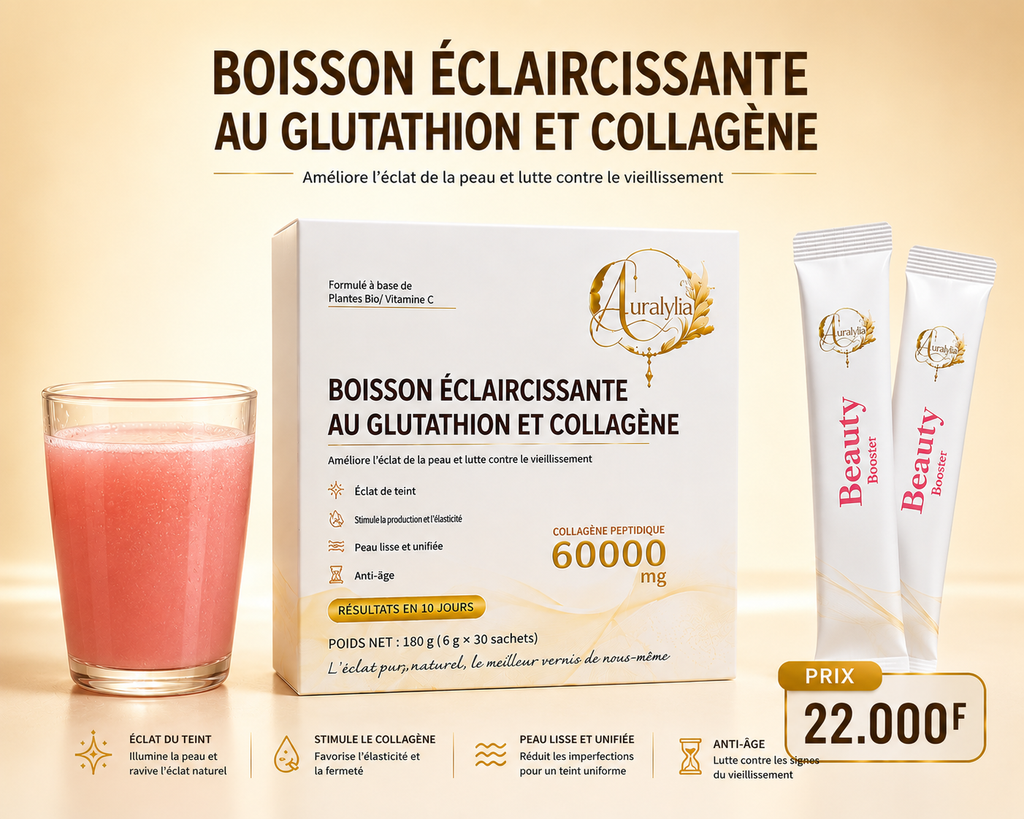 Boisson éclaircissante collagène peptidique et glutathion