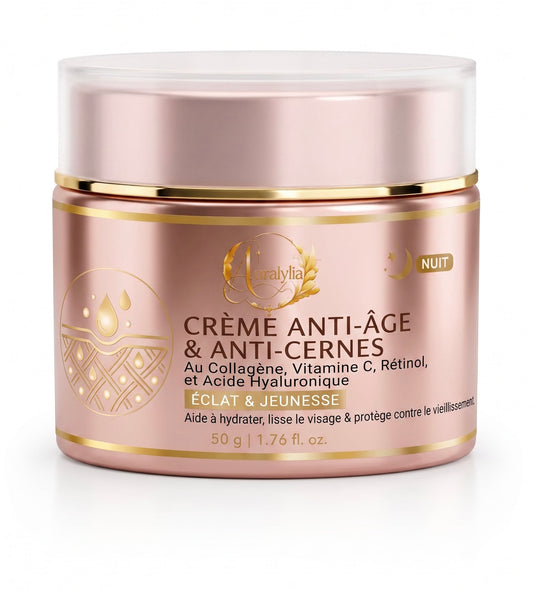 Crème Anti-Âge & Anti-Cernes Aura Lylia – Éclat & Jeunesse (50 g)
