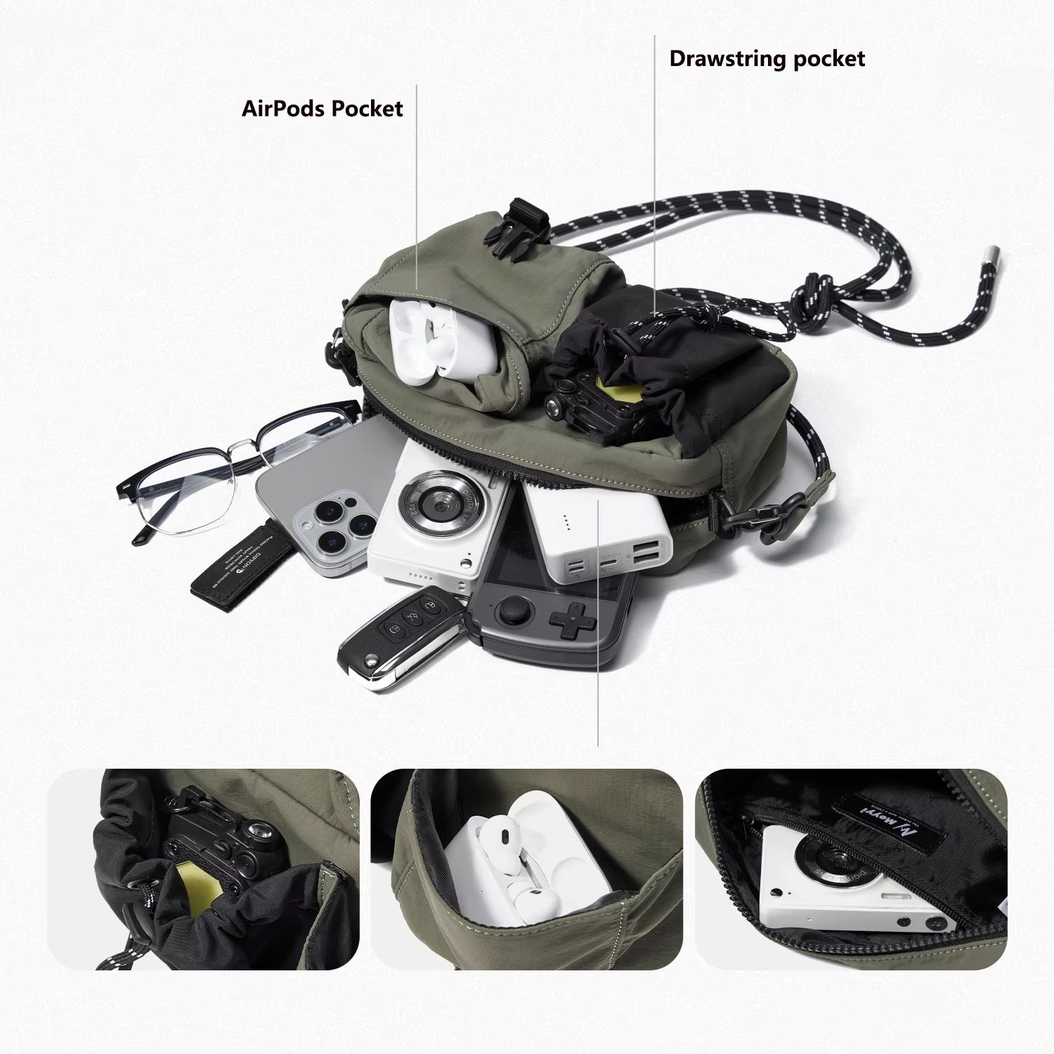 Sac bandoulière multifonction — Compact, pratique et stylé